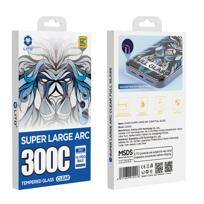 Lito D+ Max 300C schermbeschermfolie voor Apple iPhone 17e / 16e / 14 / 13 Pro, gehard glas, volledige lijmlaag