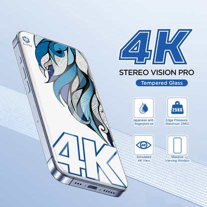 Beschermfolie Lito D+ Max 4K voor Apple iPhone 17 / 16 Pro, Gehard Glas, Volledige Lijm, Zwart