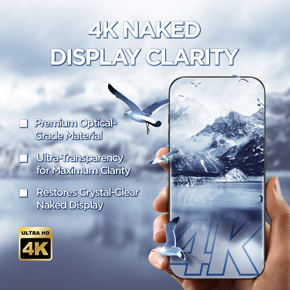 Beschermfolie Lito D+ Max 4K voor Apple iPhone 17 / 16 Pro, Gehard Glas, Volledige Lijm, Zwart