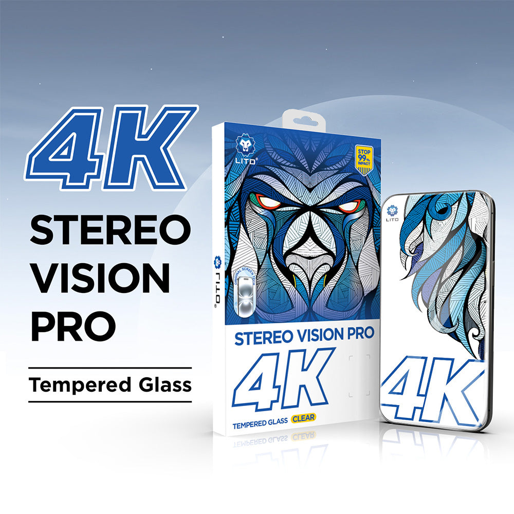Beschermfolie Lito D+ Max 4K voor Apple iPhone 17 / 16 Pro, Gehard Glas, Volledige Lijm, Zwart