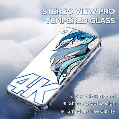 Beschermfolie Lito D+ Max 4K voor Apple iPhone 17 / 16 Pro, Gehard Glas, Volledige Lijm, Zwart