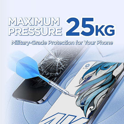 Beschermfolie Lito D+ Max 4K voor Apple iPhone 17 / 16 Pro, Gehard Glas, Volledige Lijm, Zwart