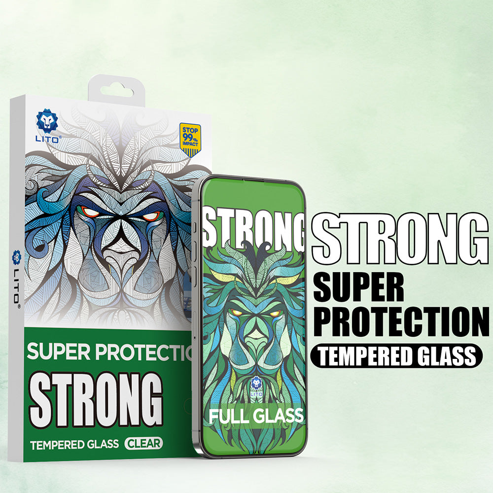 Beschermfolie Lito D+ Max Strong voor Apple iPhone 17 Pro Max, Gehard Glas, Volledige Lijm, Zwart