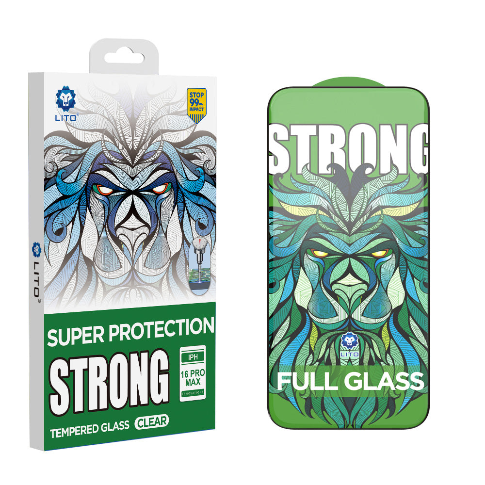 Beschermfolie Lito D+ Max Strong voor Apple iPhone 17 Pro, Gehard Glas, Volledige Lijm, Zwart