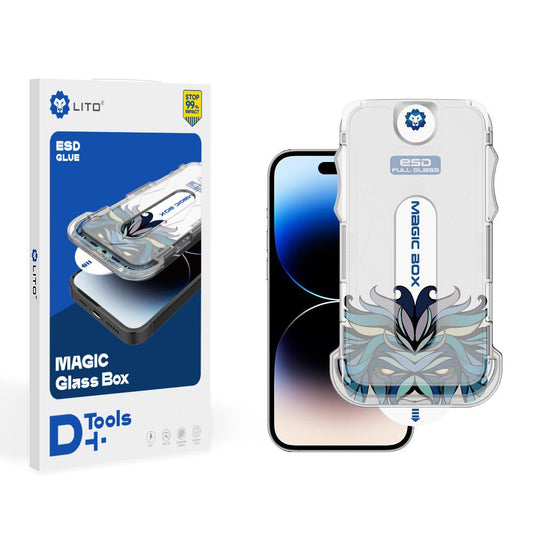 Beschermfolie voor scherm Lito Magic Glass Box D+ Tools voor Apple iPhone 16, Gehard glas, Volledige lijm