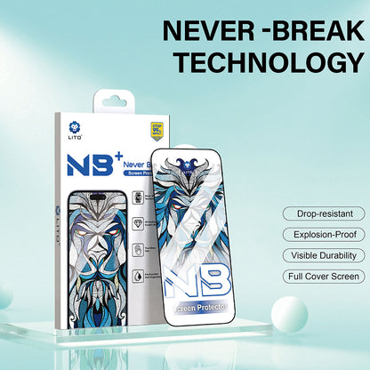 Beschermfolie Lito NB Scherm voor Apple iPhone 17 Pro Max, Gehard Glas, Volledige Lijm, Zwart