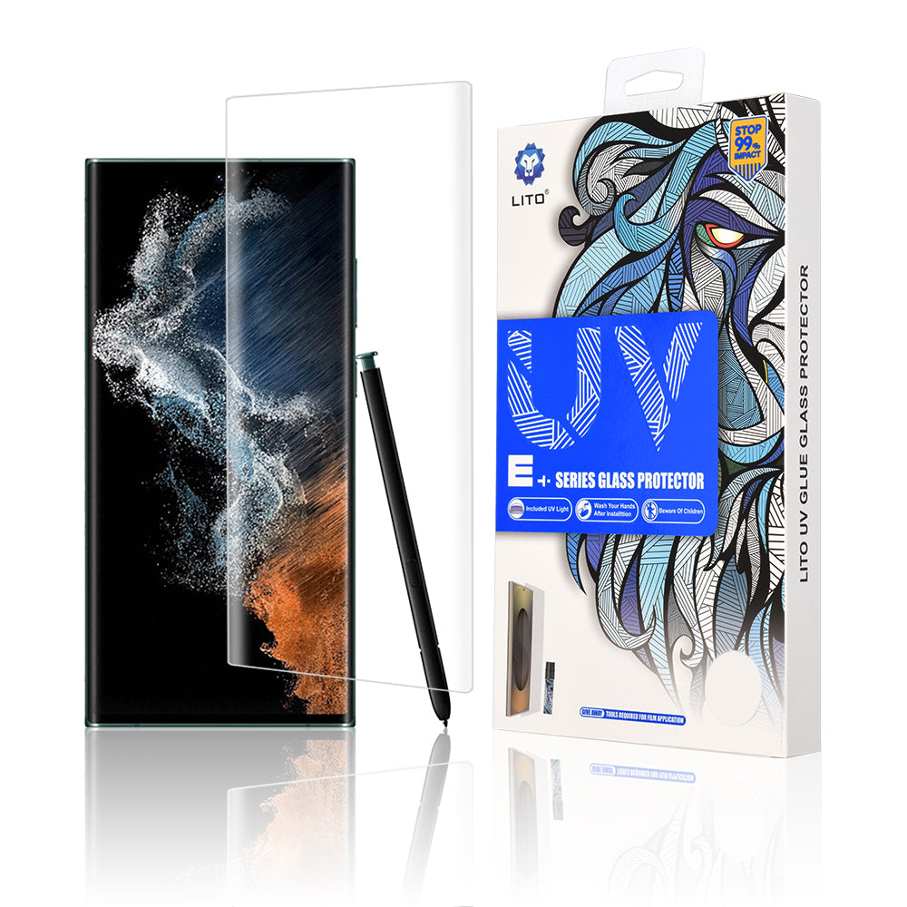 Lito schermbeschermfolie voor Samsung Galaxy S22 Ultra 5G S908, gehard glas, UV-lijm, 3D