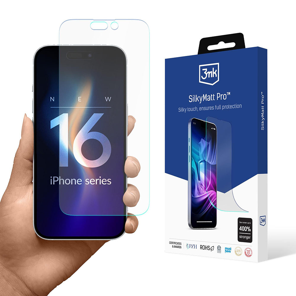 Matte Screen Protector Folie 3MK Silky Pro voor Apple iPhone 16, Plastic