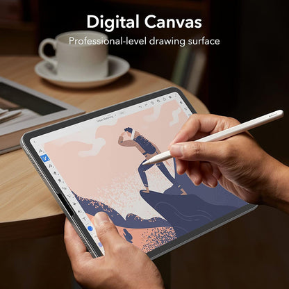 Matte ESR Paper Feel schermbeschermfolie voor Apple iPad Pro 12.9 (2022) / Pro 12.9 (2021) / Pro 12.9 (2020), Plastic, Set van 2 stuks
