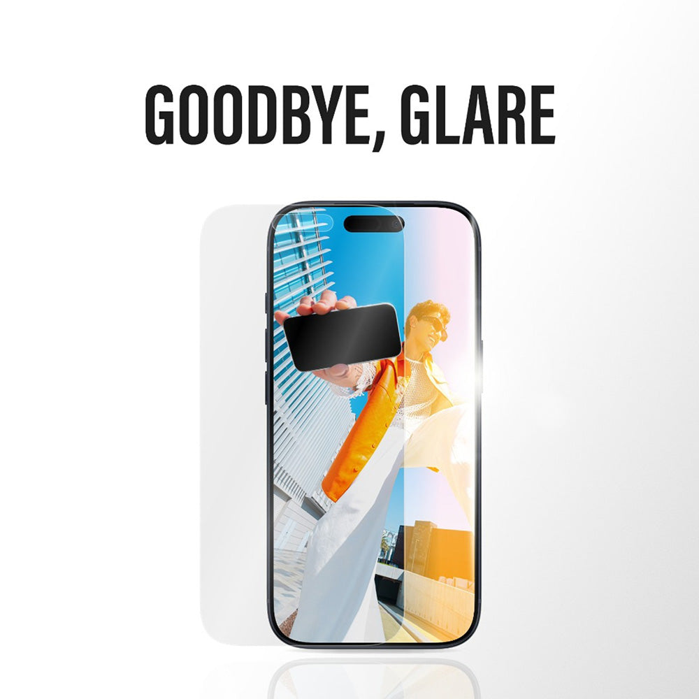 Matte PanzerGlass Armor EasyAligner schermbeschermfolie voor Apple iPhone 17 / 16 Pro, Gehard Glas, Volledige Lijm