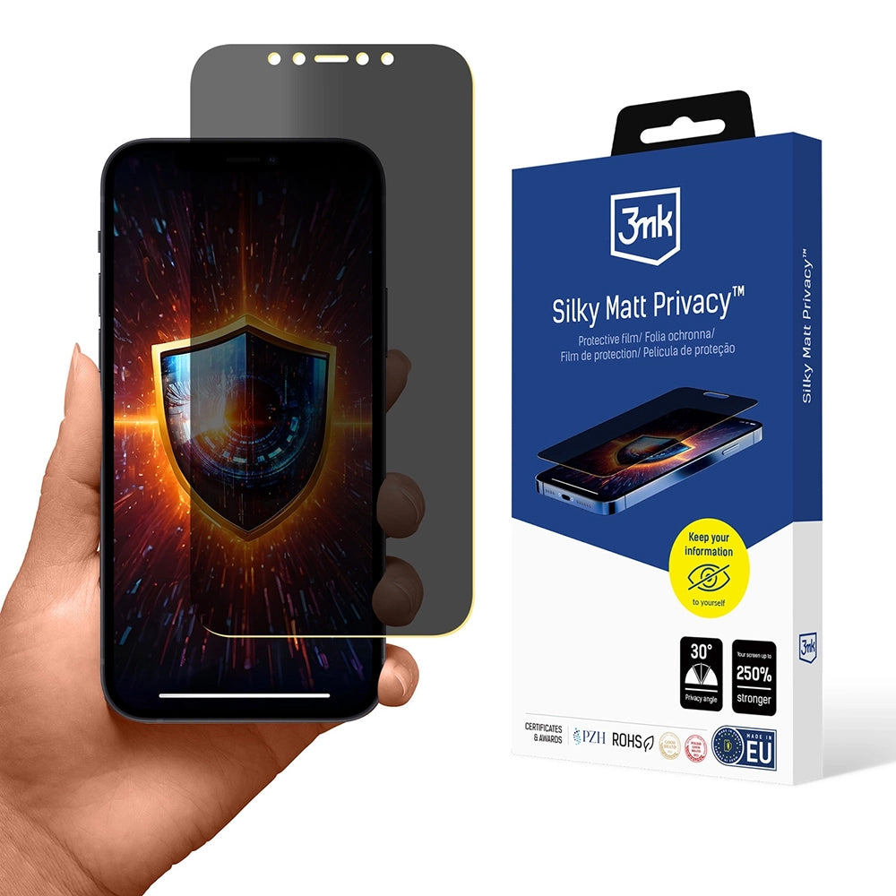 Matte Privacy 3MK Silky schermbeschermfolie voor Apple iPhone 12 / 12 Pro, plastic