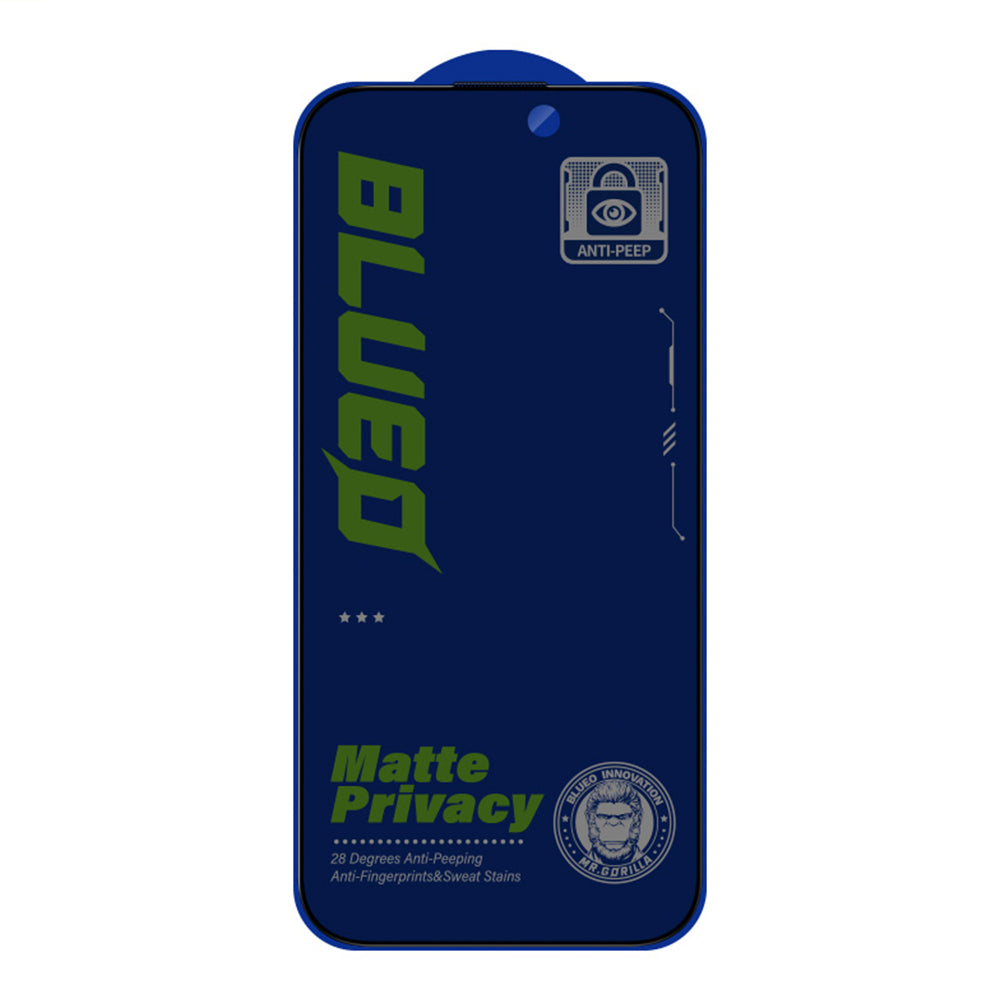 Matte Privacy Blueo Anti-Peep Screen Protector for Apple iPhone 14 Pro Max, Tempered Glass, Full Glue