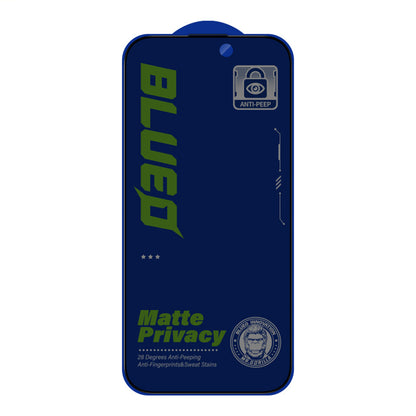Matte Privacy Blueo Anti-Peep schermbeschermfolie voor Apple iPhone 14 Pro, gehard glas, volledige lijmlaag