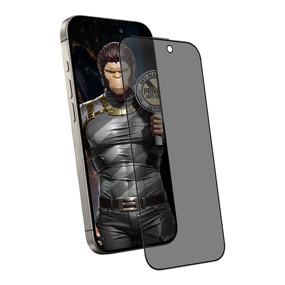 Matte Privacy Blueo Anti-Peep Screen Protector for Apple iPhone 15 Pro, Tempered Glass, Full Glue