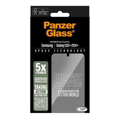 PanzerGlass Ultra-Wide Ceramic EasyAligner Screen Protector for Samsung Galaxy S25+ S936 / S24+ S926, Tempered Glass, Full Glue