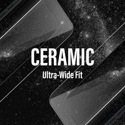 PanzerGlass Ultra-Wide Ceramic II EasyAligner Screen Protector for Apple iPhone 17 / 16 Pro, Tempered Glass, Full Glue, Black