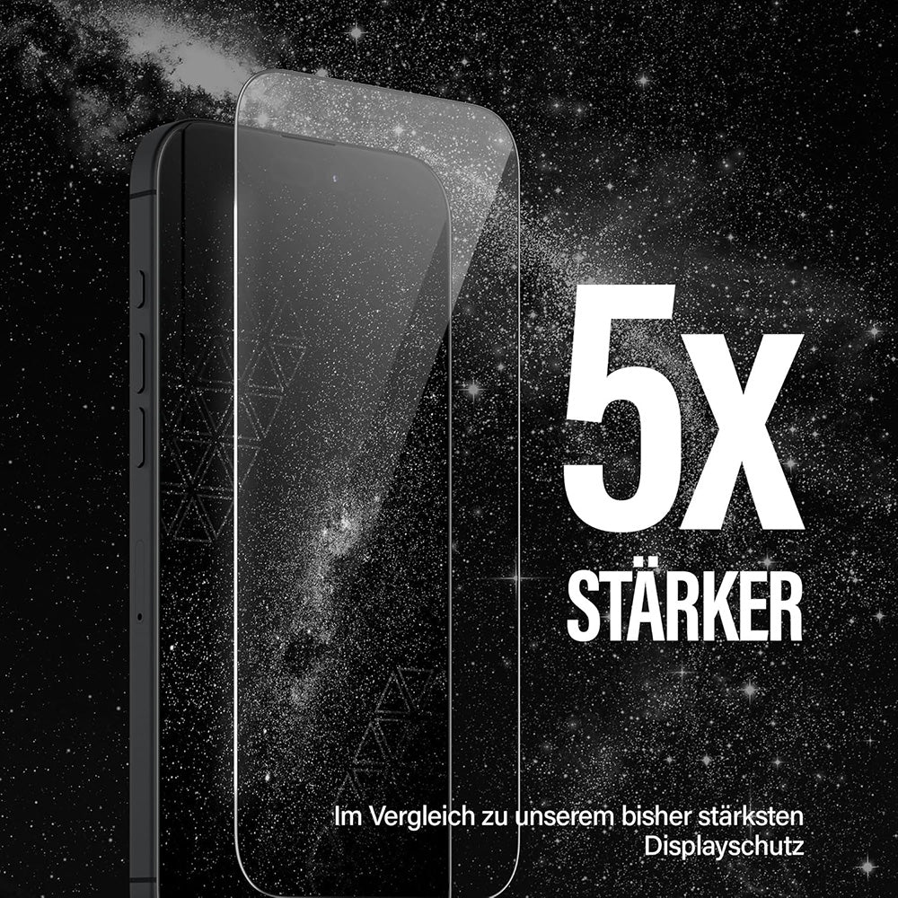 PanzerGlass Ultra-Wide Ceramic II EasyAligner Screen Protector for Apple iPhone 17 / 16 Pro, Tempered Glass, Full Glue, Black