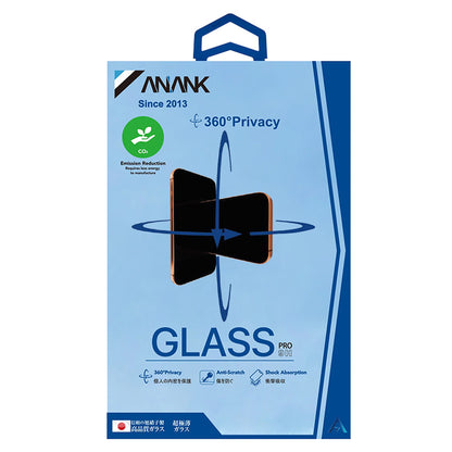 Anank 1X Reinforced 360 Privacy Screen Protector for Apple iPhone 14 Pro, Tempered Glass, Full Glue, 2.5D
