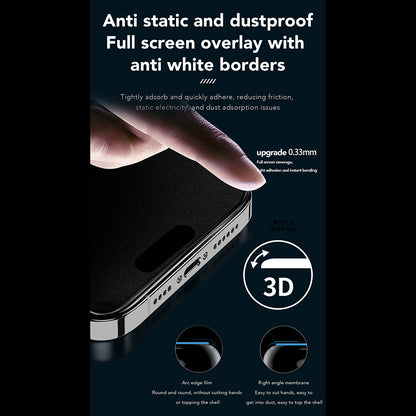 Anank 1X Reinforced 360 Privacy Screen Protector for Apple iPhone 15, Tempered Glass, Full Glue, 2.5D