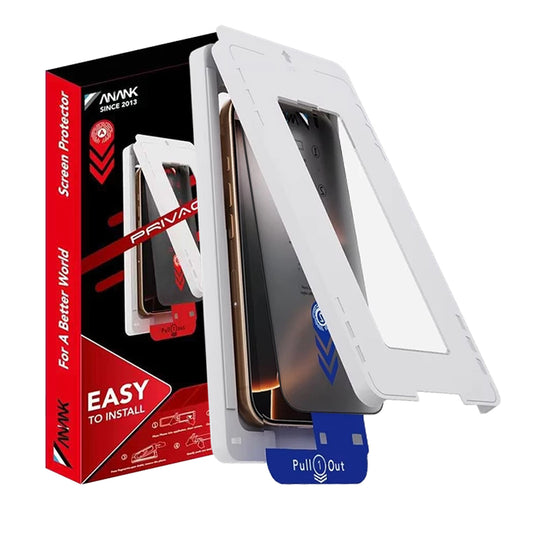Privacy Screen Protector Folie Anank 2X Versterkt voor Apple iPhone 15, Veiligheidsglas, Volledige Lijm, 2.5D