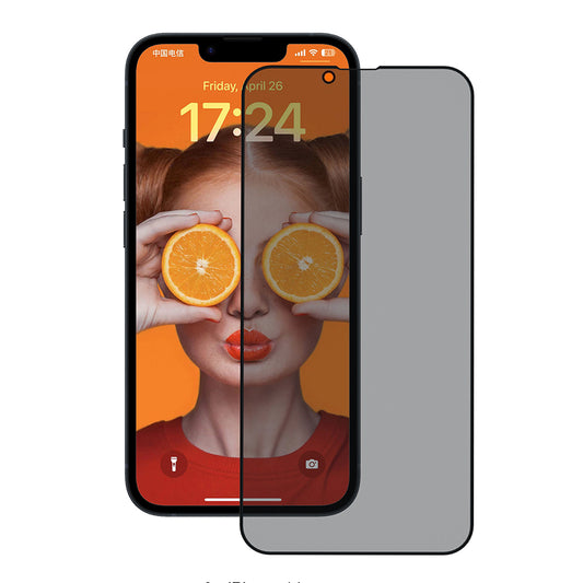 Privacy Screen Protector Folie Anank 3X Versterkt voor Apple iPhone 17e / 16e / 14 / 13 Pro, Veiligheidsglas, Volledige Lijm, 2.5D