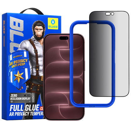 Blueo Anti-Peep AR-privacy-schermbeschermer voor Apple iPhone 18 Pro Max, gehard glas, volledige kleeflaag, 3D