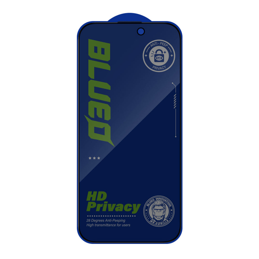 Privacy Blueo Anti-Peep schermbeschermfolie voor Apple iPhone 12 / 12 Pro, gehard glas, volledige lijm