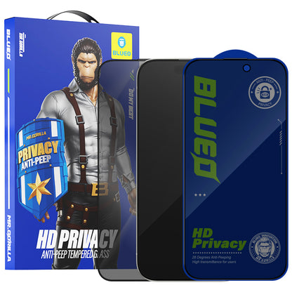 Privacy Blueo Anti-Peep schermbeschermfolie voor Apple iPhone 14 Plus / 13 Pro Max, gehard glas, volledige lijm