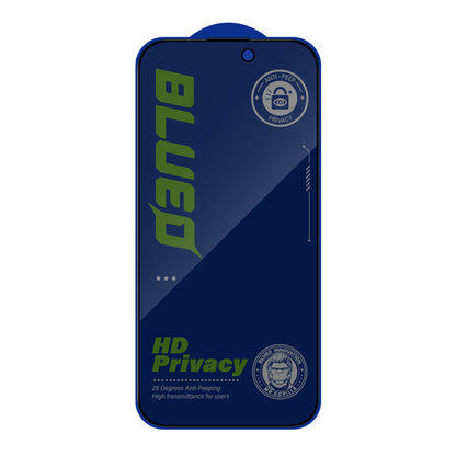 Privacy Blueo Anti-Peep schermbeschermfolie voor Apple iPhone 14 Plus / 13 Pro Max, gehard glas, volledige lijm