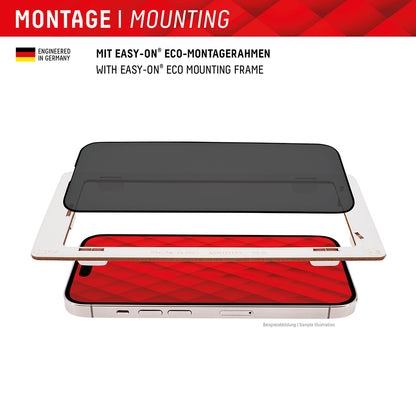 Privacy Screen Protector Displex Real Glass voor Apple iPhone 16 Plus, Gehard Glas, Volledige Lijm