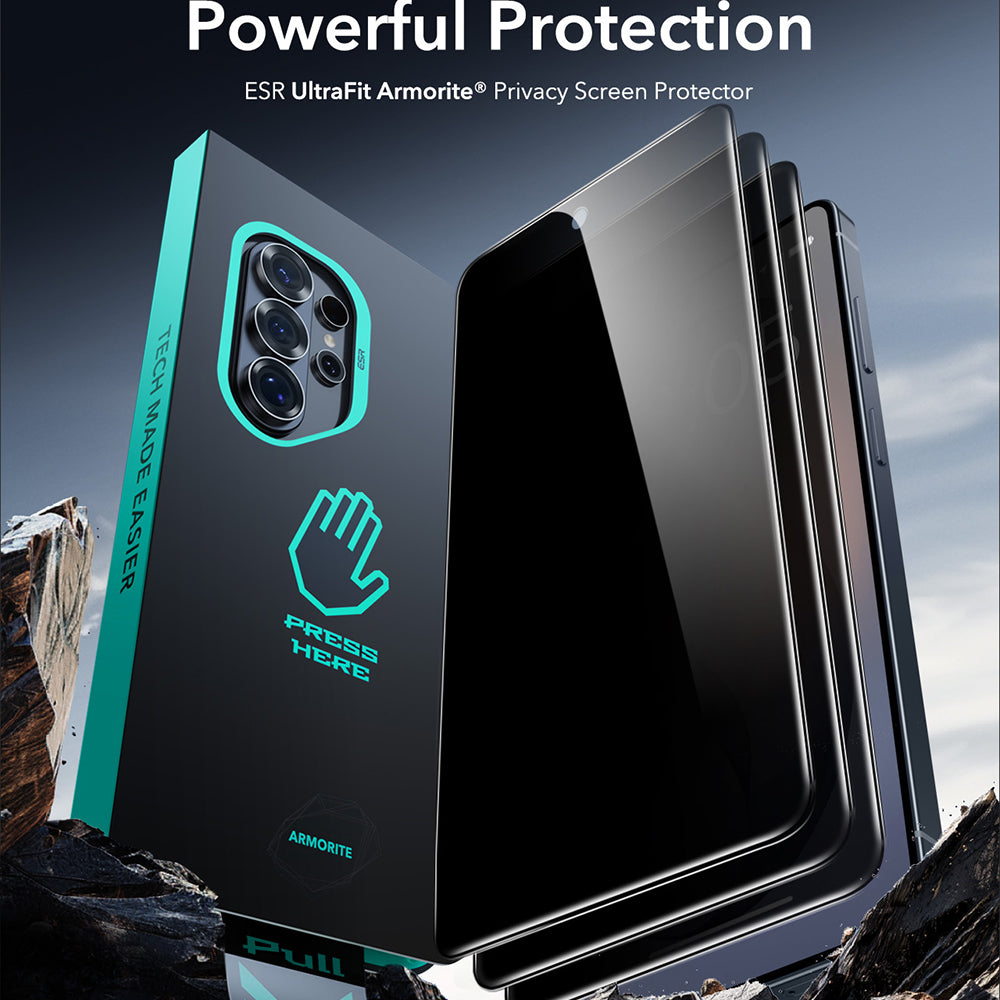 Privacy-schermbeveiligingsfolie ESR Armorite voor Samsung Galaxy S26 Ultra, Gehard Glas, Volledige Lijm