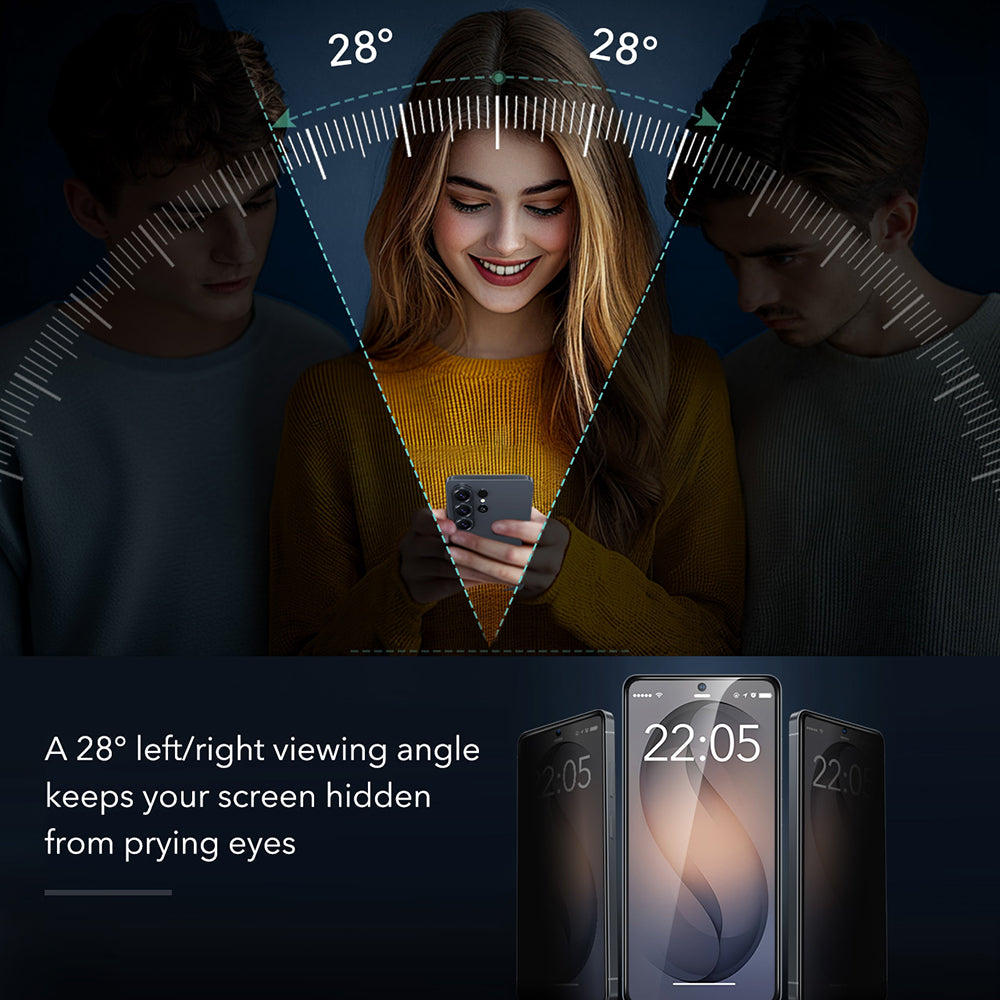 Privacy-schermbeveiligingsfolie ESR Armorite voor Samsung Galaxy S26 Ultra, Gehard Glas, Volledige Lijm