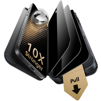 Beschermfolie Privacy Screen ESR UltraFit Armorite Pro voor Apple iPhone 17 Pro, Gehard Glas, Volledige Lijm, Set van 3 Stuks