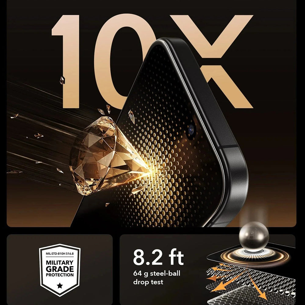 Beschermfolie Privacy Screen ESR UltraFit Armorite Pro voor Apple iPhone 17 Pro, Gehard Glas, Volledige Lijm, Set van 3 Stuks