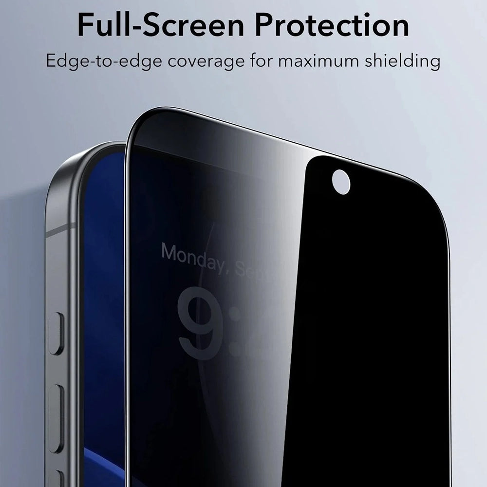 Privacy Screen Protector ESR UltraFit Classic voor Apple iPhone 18 Pro Max, Gehard Glas, Volledige Lijm, Set van 3 stuks