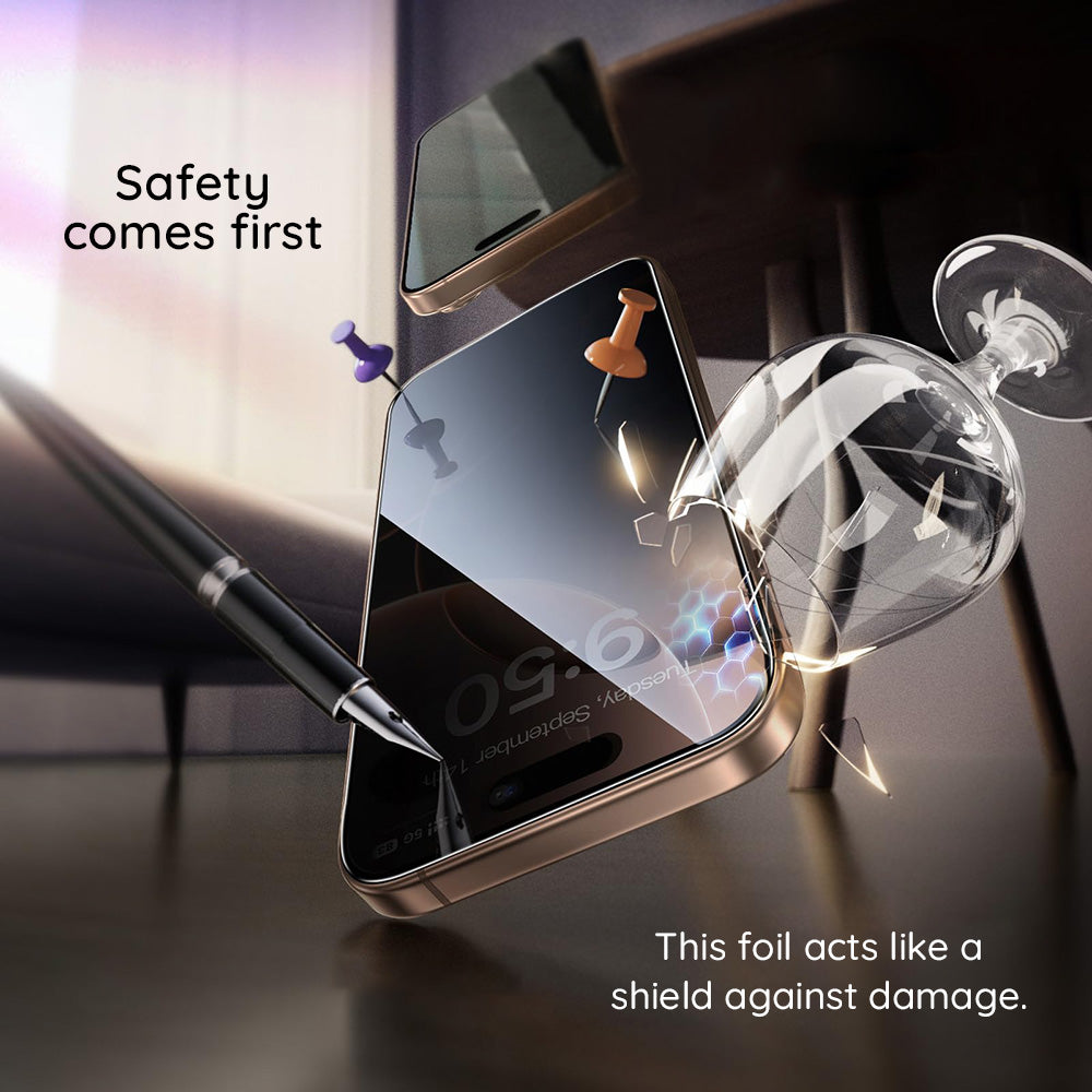 Privacy Screen Protector Guess voor Apple iPhone 16 Pro Max, Gehard Glas, Volledige Lijm, 2.5D, GUTGP16XBOKGCIP