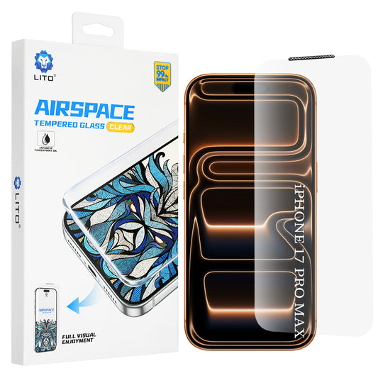 Lito Airspace Border schermbeschermfolie voor Apple iPhone 18 Pro Max / 17 Pro Max, gehard glas, volledige lijm