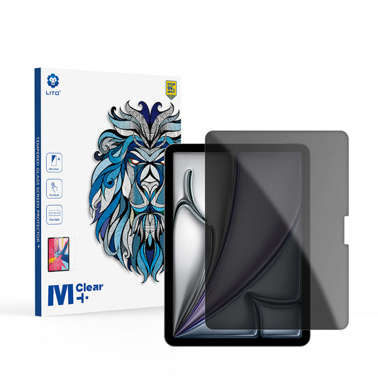 Privacy Screen Protector Folie Lito Classic voor Apple iPad Air 11 (2026) / Air 11 (2025), Gehard Glas, Volledige Lijm, 2.5D