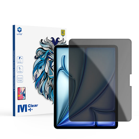 Privacy Screen Protector Folie Lito Classic voor Apple iPad Air 13 (2026) / Air 13 (2024), Gehard Glas, Full Glue, 2.5D