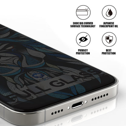 Privacy Screen Protector Lito D+ Max 300C voor Apple iPhone 17 Pro, Gehard Glas, Volledige Lijm