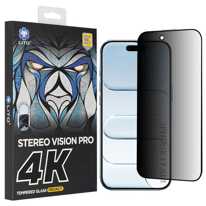 Beschermfolie Privacy Scherm Lito D+ Max 4K voor Apple iPhone 17 Air, Gehard Glas, Volledige Lijm