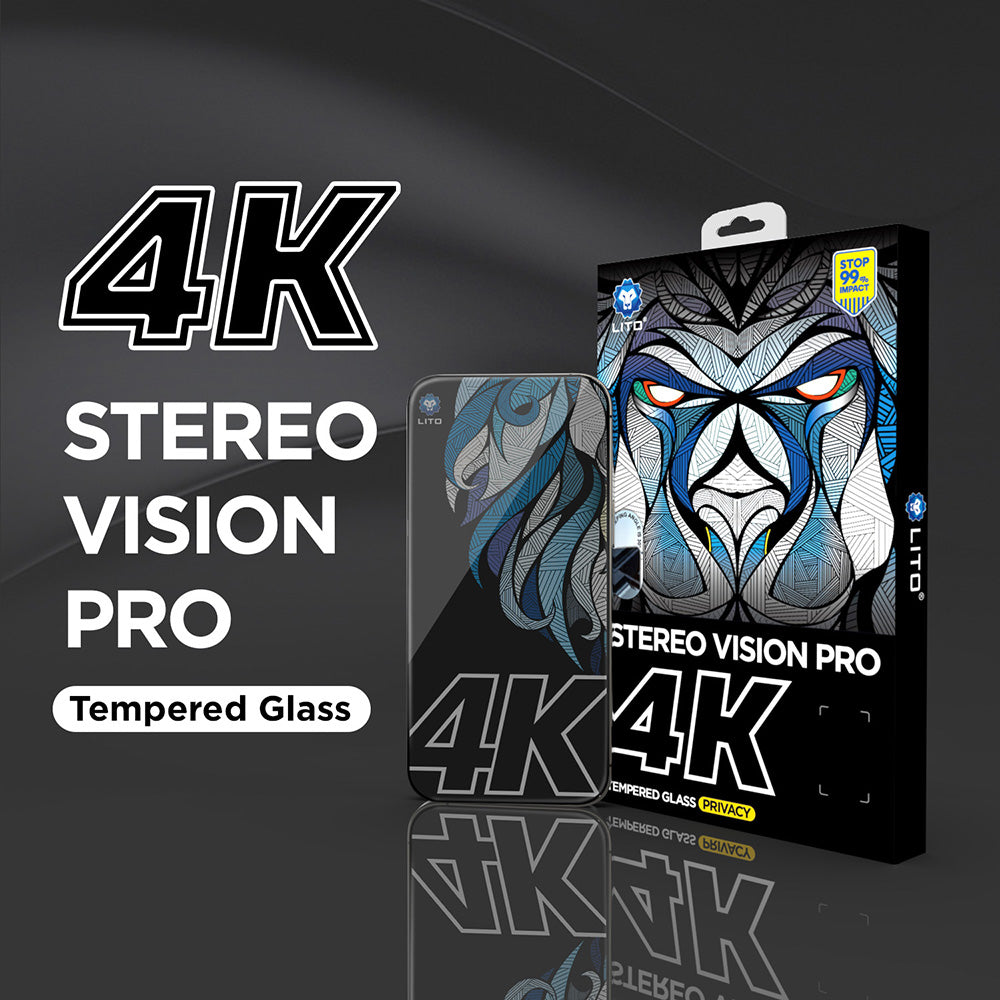 Privacy Screen Protector Lito D+ Max 4K voor Apple iPhone 17 Pro Max, Gehard Glas, Volledige Lijm