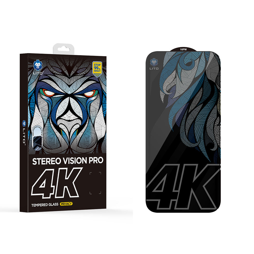 Privacy-schermbeveiligingsfolie Lito D+ Max 4K voor Apple iPhone 17 Pro, Gehard Glas, Volledige Lijm