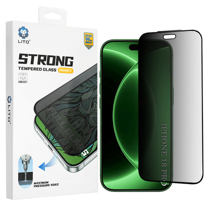 Privacy Screen Protector Lito D+ Max Strong voor Apple iPhone 18 Pro, Gehard Glas, Volledige Lijm