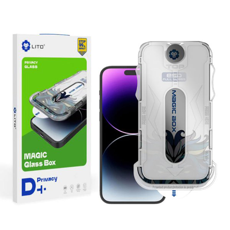 Privacy Screen Protector Folie Lito Magic Glass Box D+ Tools voor Apple iPhone 11 Pro, Gehard Glas, Volledige Lijm
