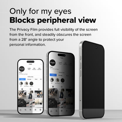 Privacy-schermbeveiligingsfolie Ringke Easy Slide voor Apple iPhone 16 Plus / 15 Plus, Gehard Glas, Volledige Lijm, Set van 2 stuks