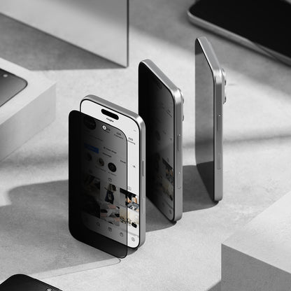Privacy Screen Protector Ringke Easy Slide voor Apple iPhone 18 Pro Max, Gehard Glas, Volledige Lijm, Set van 2 stuks