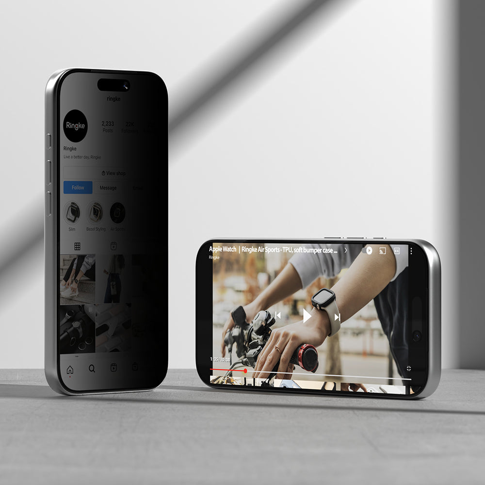 Privacy Screen Protector Ringke Easy Slide for Apple iPhone 18 Pro, Tempered Glass, Full Glue, Set of 2 pieces