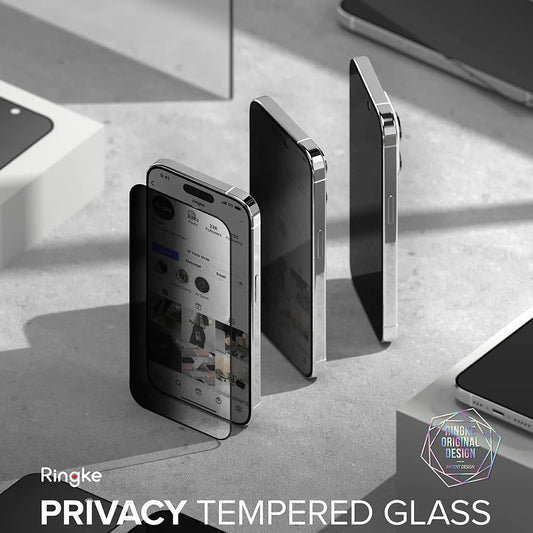 Beschermfolie Privacy Screen Ringke voor Apple iPhone 15 Pro, Gehard Glas, Volledige Lijm