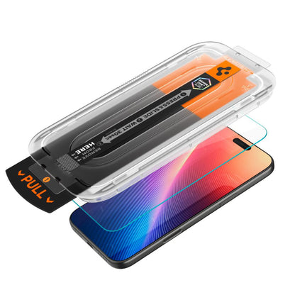 Beschermfolie Privacy Scherm Spigen GlastR EZ FIT Pro voor Apple iPhone 17 Pro / 17 / 16 Pro, Gehard Glas, Volledige Lijm